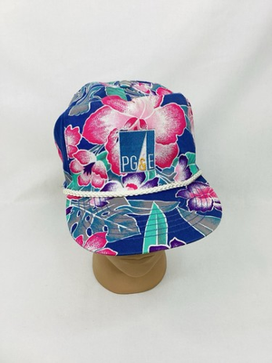#ad #ad Vintage PGamp;E Hat Cap Pacific Gas and Electric Adjustable Floral Rope Bill OSFM $24.99