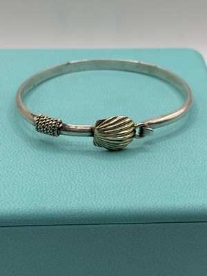 Sterling Silber S 925 & Gold Jakobsmuschel Muschel & Seil Haken Armband Cape Dorsch