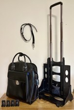 McKlein La Grange 15" Leather Vertical Wheeled Detachable Laptop Case Bag Black