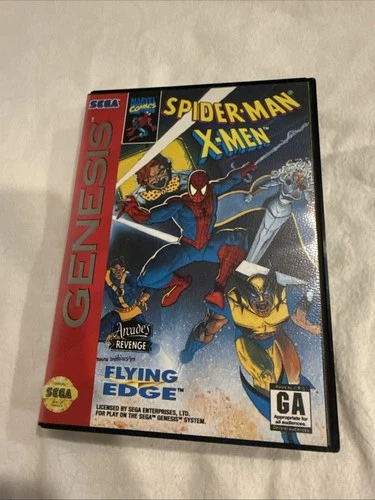 Spider-Man/X-Men Arcade's Revenge Sega Genesis Authentic Open Box CIB No HangTag