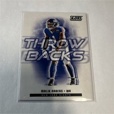Panini Score 2025 Malik Nabers #11 Throwbacks Insert New York Giants NFL Card