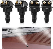 4 PCS Front Windshield Washer Nozzles, Double-Hole Windscreen Washer Sprayer Str