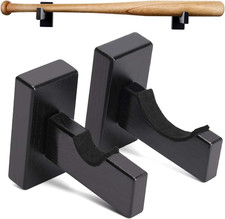 2 PCS Baseball Bat Display Case Wall Mount Holder Storage Rack Home Decor Black
