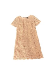 Womens Size 8 Ann Taylor Soft Pink Dress Short Sleeve Lined Knee Length