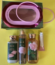 Bath Body Works Set x4 Rose Body Wash Mist Hand Cream And Lotion With Gift Bag