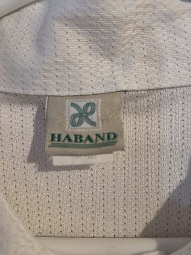 Haband Mesh Button Up Shirt Men's L White Short Sleeve - Picture 3 of 7