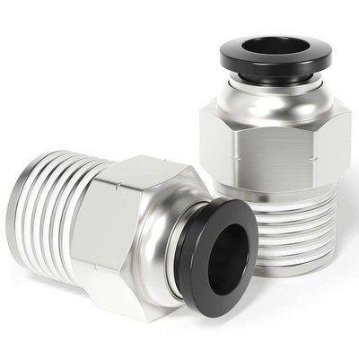 5 Pack PC6-N2 Male Straight, 6mm Tube OD x 1/4 Inch NPT, Push to Connect