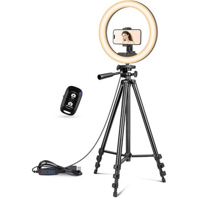 12 inch Ring Light with Stand, Selfie Ring Light with 55'' Extendable Tripod Stan