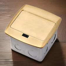 Leviton PFTR2 0BR Brass Pop-Up Floor Box 20 Amp 125V Tamper-Resistant Outlet