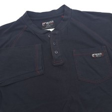 MCR Safety Mes L Black Flame Resistant FR Henley Long Sleeve Work CAT2 ATPV 10.6