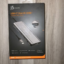 NEW J5 Create USB-C Dual 4K HDMI Mini Docking Station JCD398