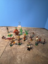 Vintage 1960s Marx Miniature Fort Apache Indians And Accessories 