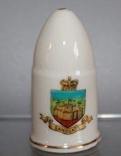WWI CRESTED CHINA MODEL OF ARTILLERY SHELL SANDGATE CREST ( UNMARKED)
