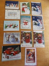 Lot Of 12 Old Snowman Christmas Cards With Illustrated Envelopes