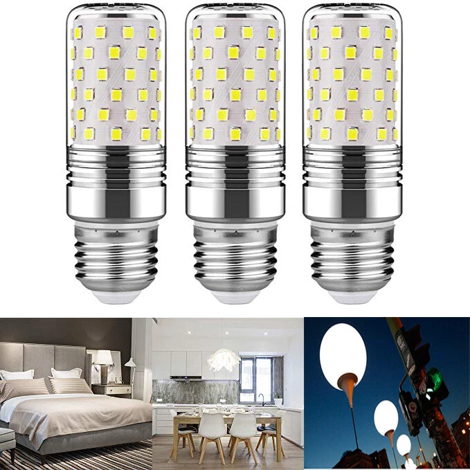 3X 15W E26 LED Candelabra Light Bulbs 120W Equivalent 6000K LED