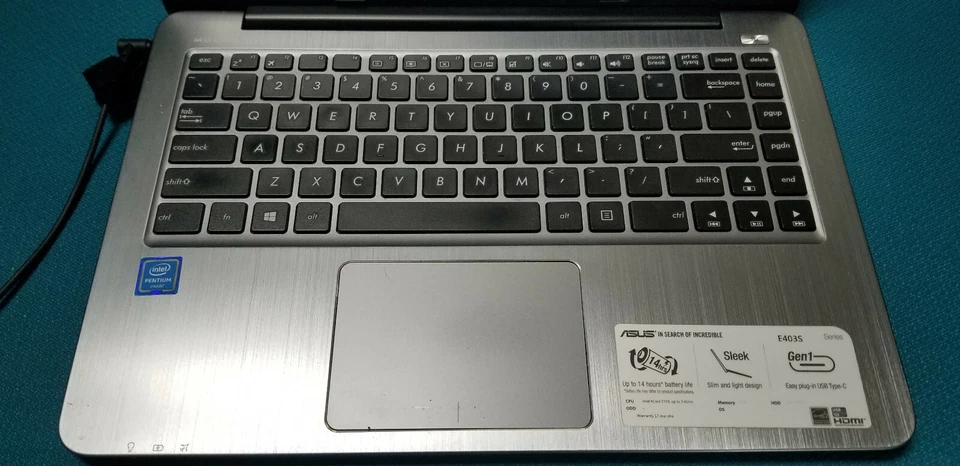 Portátiles Asus E403S 14" Pentium N3700 @1,60 GHz 4 GB 128 GB SSD Win10 Foto 3 de 4