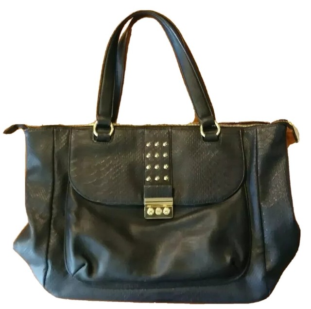 OLIVIA & JOY NEW YORK LARGE BLACK TOTE BAG NWOT 98 SATCHEL WEEKENDER