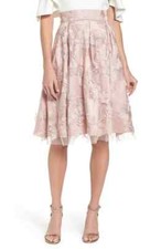  ELIZA J FLORAL EMBROIDERED FIT & FLARE SKIRT DRESS sz 6
