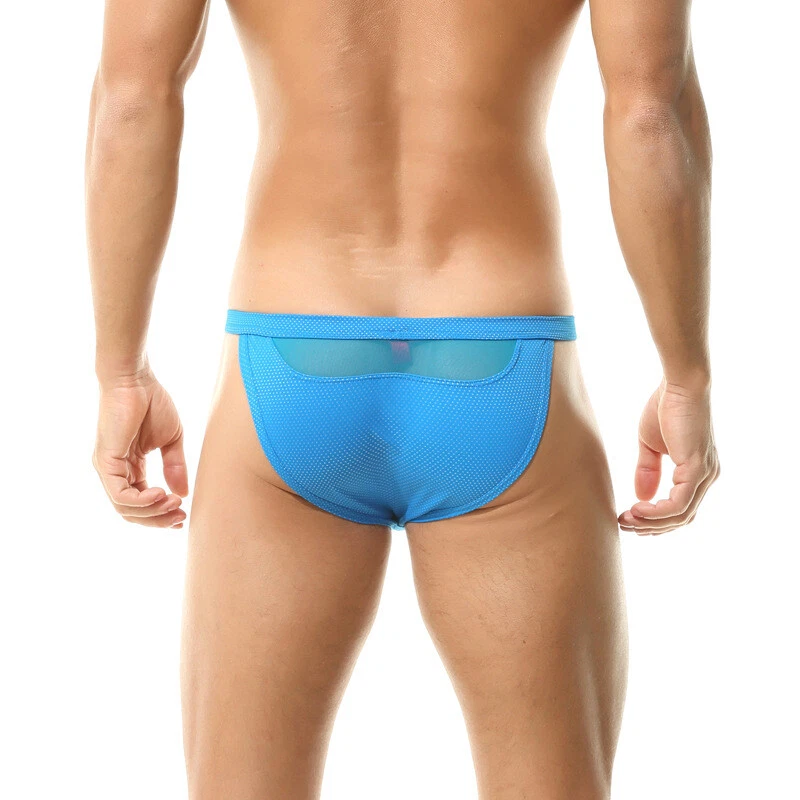 Sexy Traje de baño para hombre Calzoncillos de tiro bajo Bikini Pantalones cortos Ropa interior Playa Bañador Foto 4 de 4