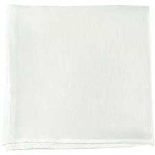 MANZO Men's Polyester Shiny Finish Pocket Square Hankie silver formal wedding