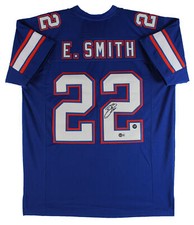 Florida Emmitt Smith Authentic Signed Blue Jersey Autographed BAS Witnessed