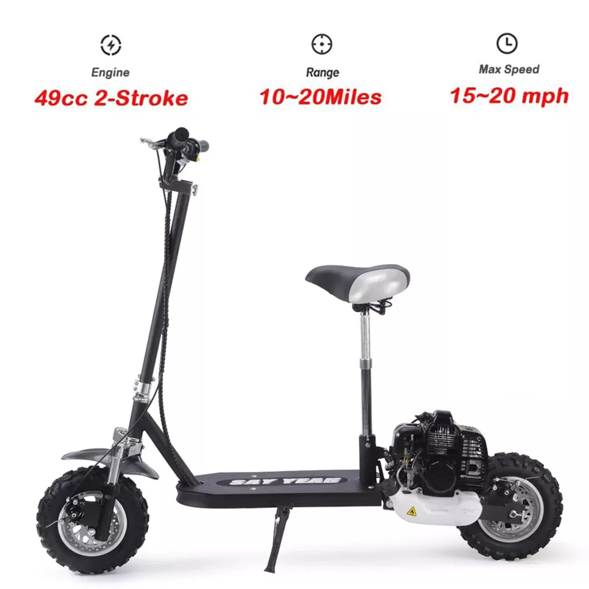 ekspertise Justering Evne Gas Powered Scooter with Seat Dirt Dog 49cc Petrol Mini Folding Bicycle  Adult hu | eBay