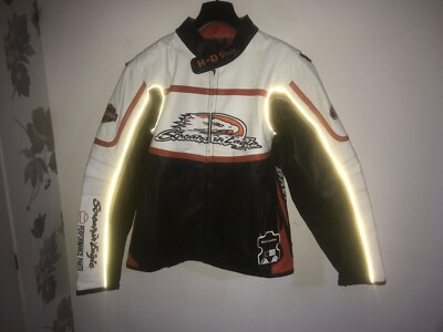 Harley Davidson Men's Raceway Screaming Eagle Motorcycle Leather Jacket Size L