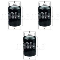 3X Mahle / Knecht ÖLfilter OC 47 OF Oil Filter