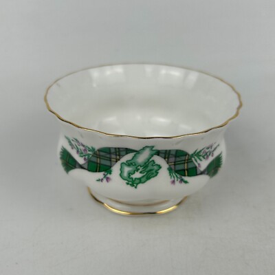 Royal Adderley Cape Breton Island Sugar Bowl White Green Bone China Dinnerware