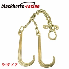 G70 V-Chain Large J-Hooks Flatbed Tow 5/16" X 2' Truck Rollback Wrecker Carrier