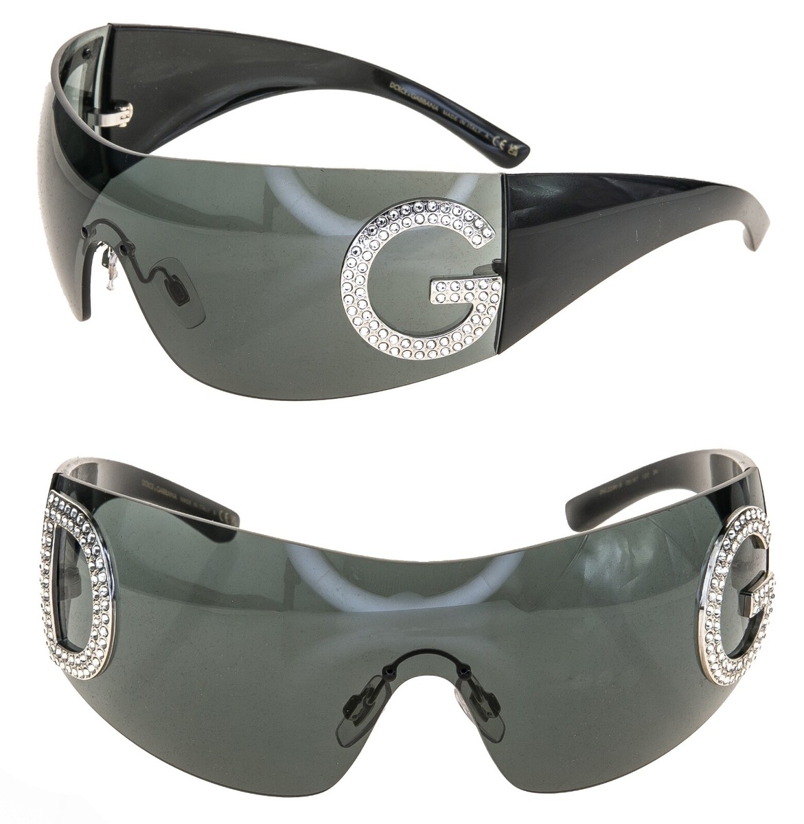 DOLCE & GABBANA Reedition 2298 Black DG Crystal Logo Shield