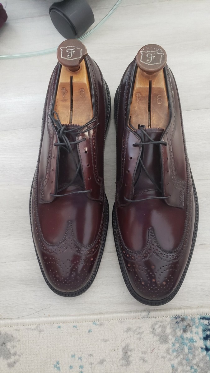 靴 60s Florsheim 93605 Kenmoor CORDOVAN6.5D VTG MEN 8.5 FLORSHEIM 93605 IMPERIAL SHELL CORDOVAN WINGTIP