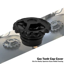 Gear Black Fuel Gas Cap Tank Cover Fit For Harley Sportster Dyna Touring Softail