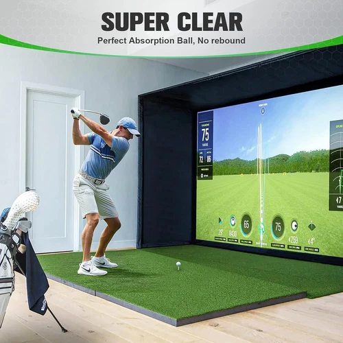 Indoor Golf Training Simulator Projector Screen Impact Practice Display 8.2x8.2'