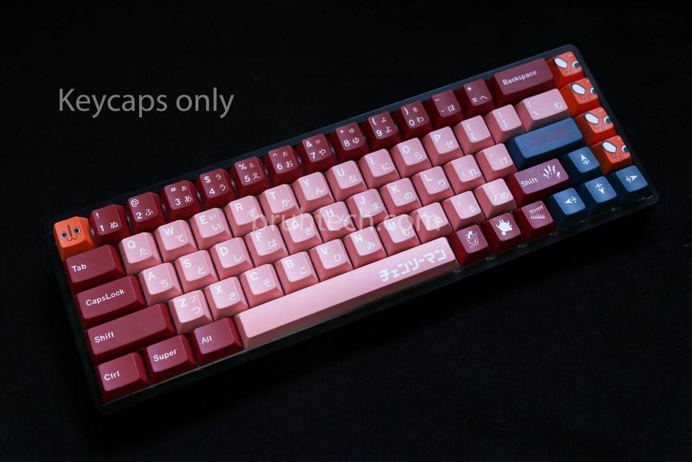 Chainsaw Man PBT Keycaps with Anime-Inspired Design for Mechanical Keyboards