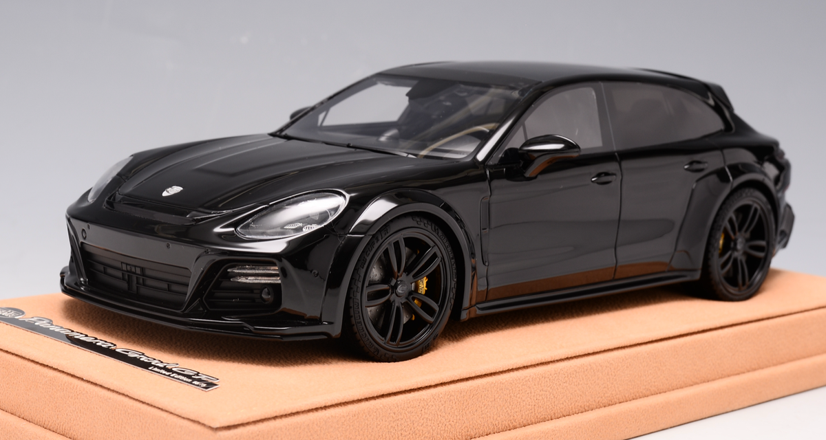 1/18 AB Models Porsche Panamera GT Techart in Gloss Black on Suede