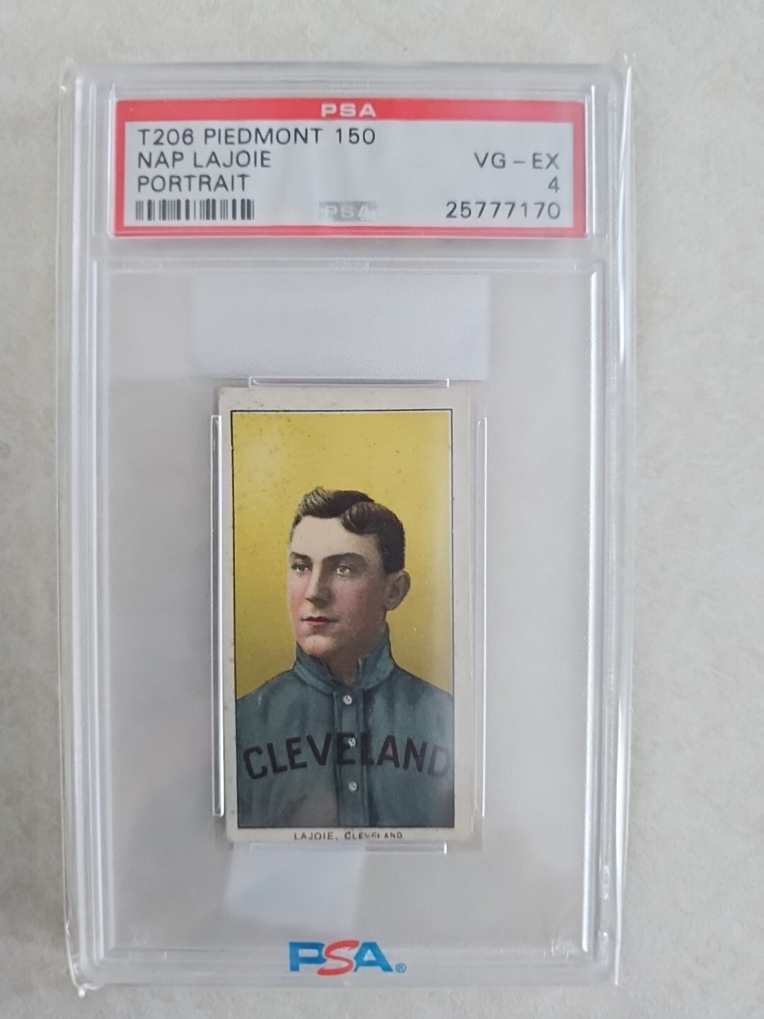 1909-11 T206 Piedmont Nap Lajoie Portrait PSA 4