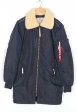 ALPHA INDUSTRIES Injector Shearling Collar Mid Length Jacket Men Size L MJ5450