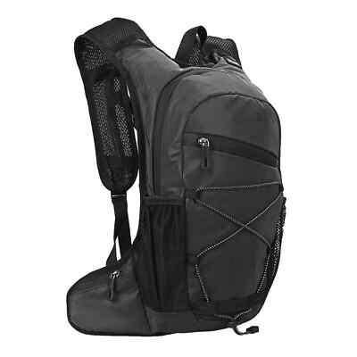 8L Reflective Running Hiking Backpack Travel Daypack Shoulder Bag，black