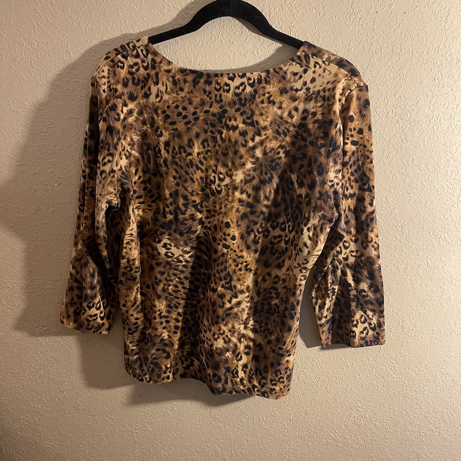 Ruby Rd Leopard Print Sequinned 3/4 Sleeve Pull O… - image 2
