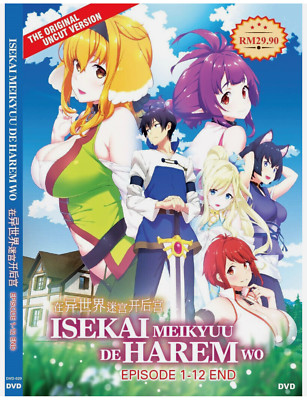 UNCUT Isekai Meikyuu De Harem Wo(1-12End) Anime DVD English Sub & All Region