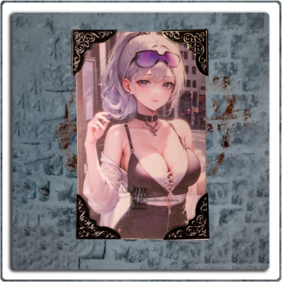 Silver Wolf Waifu Card Honkai Star Silver Framed Rose Island ACG Goddess Premium