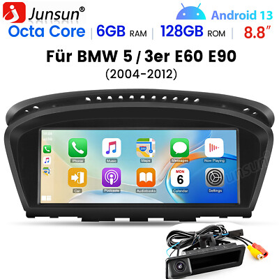 8.8'' IPS Android 13 Auto Autoradio GPS Navi BT 5.1 für BMW E60 E61 CCC KAMERA+BT