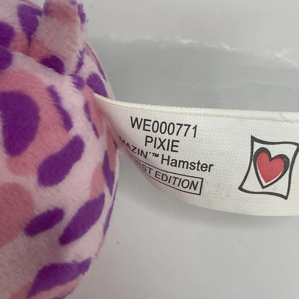 Ganz Webkinz Mazin' Hamsters 4" Pixie Soft Pink Plush Animal Mini Toy Beanie - Image 3 of 4