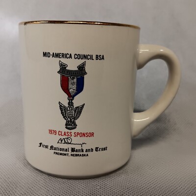 Boy Scouts 1979 Class Sponsor Coffee Mug Mid America Council Fremont Nebraska