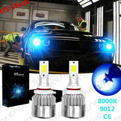 Ice Blue 9012 LED Headlight For DODGE Challenger 2015-2019 Hi/Low Beam Bulbs 2x