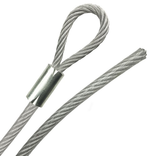 Looped End 3/16" Vinyl Coated Galvanized Steel Cable 7x19, 1/8" Core, 1ft - 70ft - Afbeelding 5 van 6