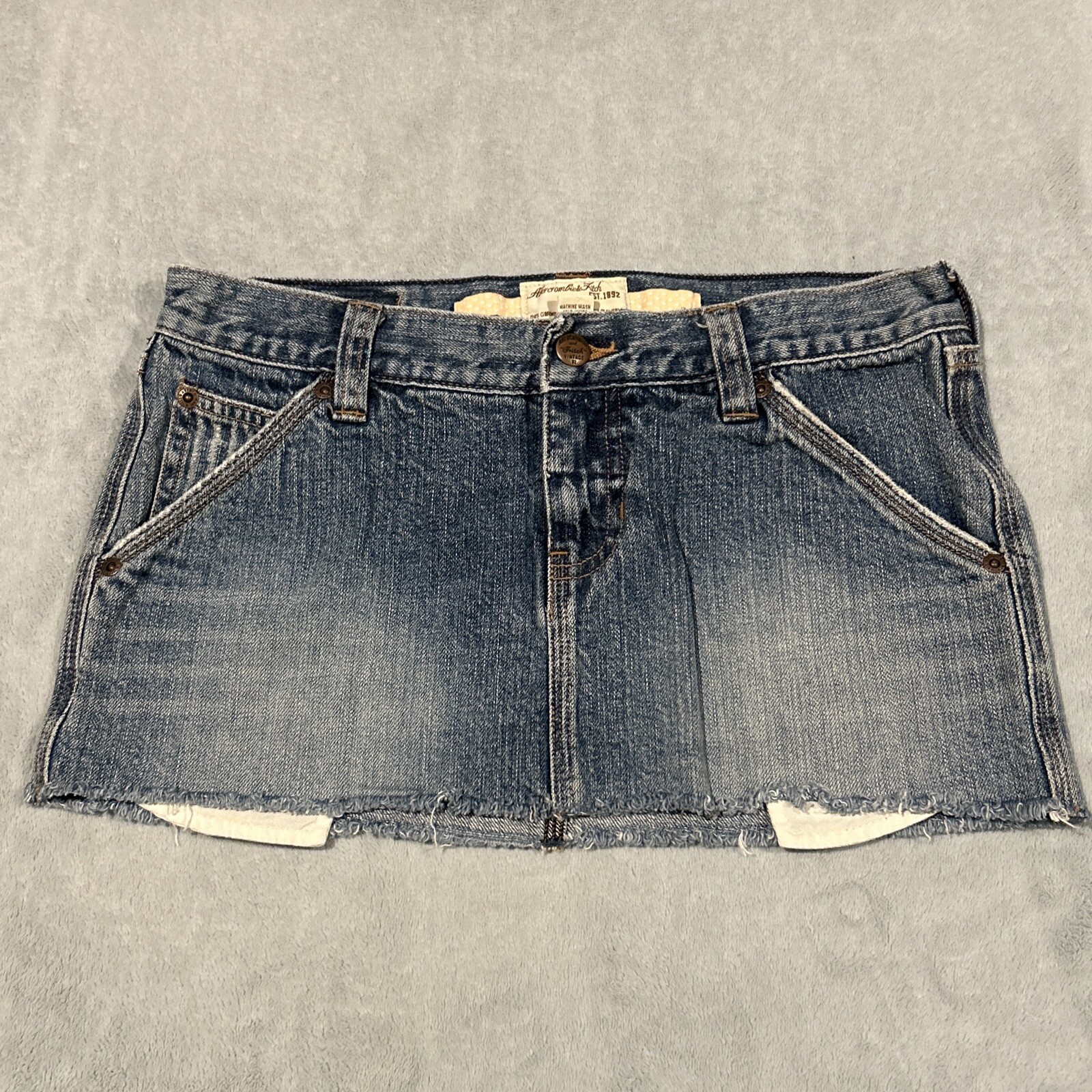 Y2K abercrombie Fitch Denim Skirt Womens sz 0 30x9 Grunge Witch Emo Cottagecore