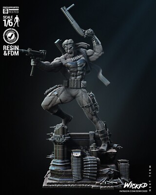 3D Resin Printed The Punisher Statue Kit - Unpainted & Unassembled Model