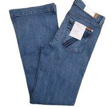 7 For All Mankind Tailorless Dojo Wide Leg Flare Trouser Blue Jeans Size 32x34